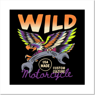 Eagle wild motorcycle Posters and Art